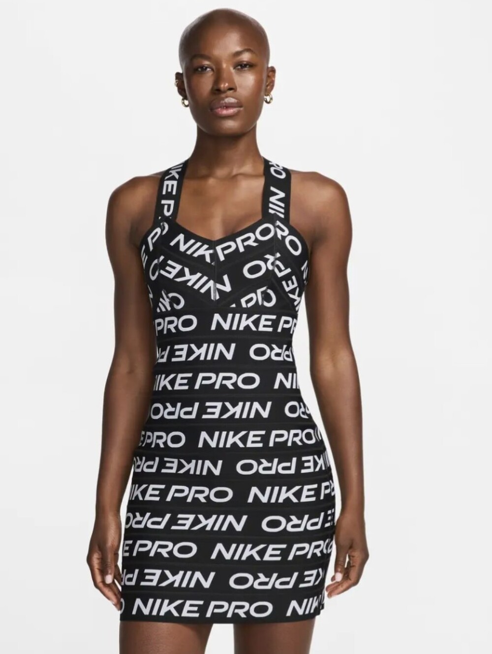 NIKE Pro Bandage Dress In Black And White Size Small